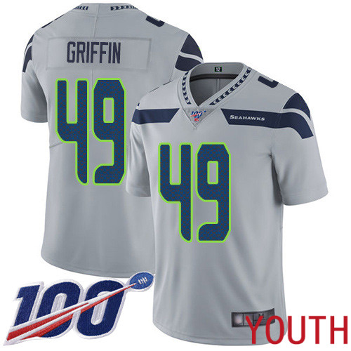 Seattle Seahawks Limited Grey Youth Shaquem Griffin Alternate Jersey NFL Football #49 100th Season Vapor Untouchable